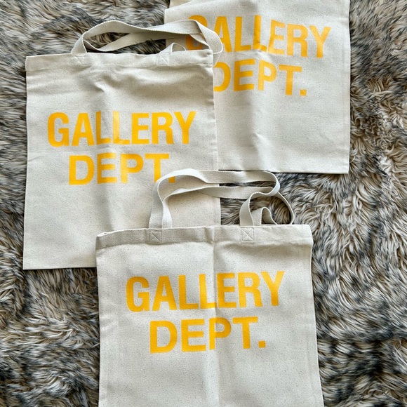 Gallery Dept Cream and Yellow Tote Bags - Picture 1 of 2